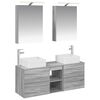 vidaXL Ensemble de mobilier de salle de bain 5 pc Sonoma gris