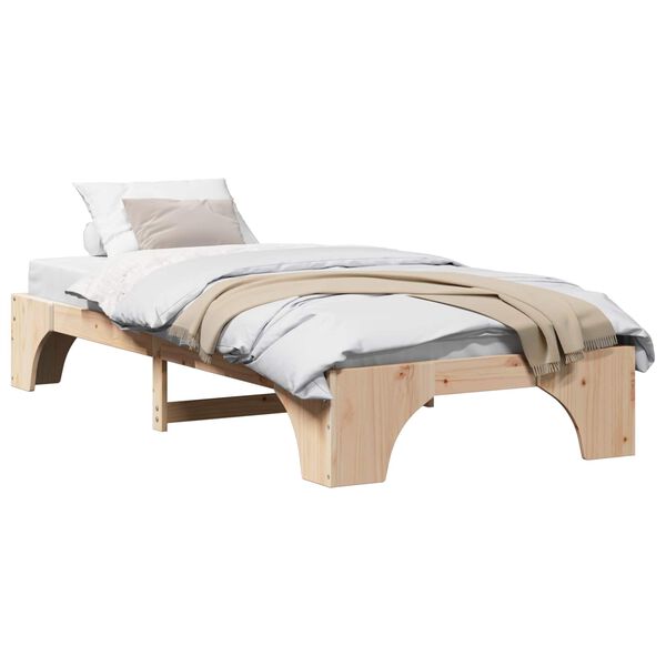 vidaXL Cadre de lit Naturel 100 x 200 cm Pin massif