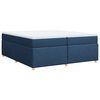 vidaXL Sommier &agrave; lattes de lit avec matelas Bleu 200x200 cm Tissu
