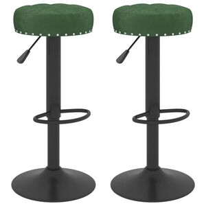 vidaXL Tabourets de bar lot de 2 vert fonc&eacute; velours