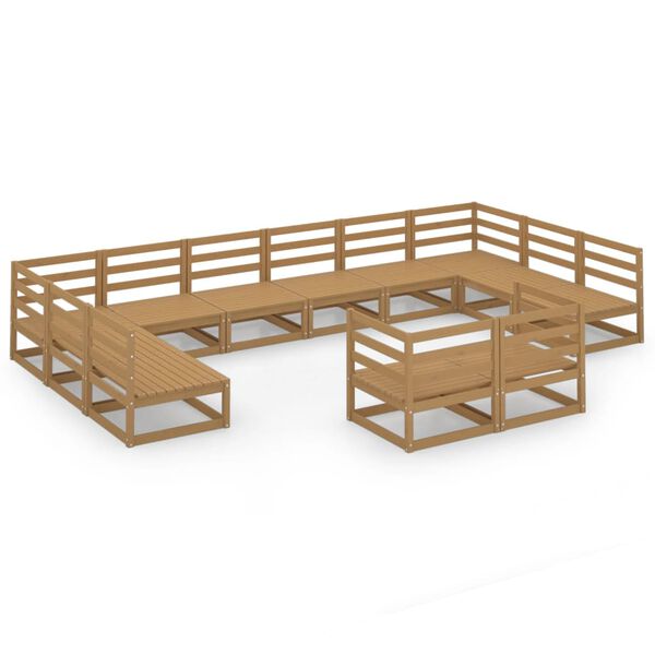 vidaXL Salon de jardin 12 pcs bois de pin massif