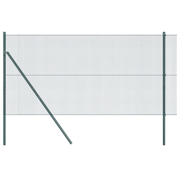 vidaXL Poteau de cl&ocirc;ture. Vert 10 x 1,4 m (maille de 16 x 16 mm)