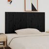 vidaXL T&ecirc;te de lit murale Noir 185x3x90 cm Bois massif de pin