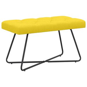 vidaXL Banc avec capitonnage bouton Jaune clair 80 x 40 x 46 cm Tissu