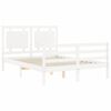 vidaXL Cadre de lit sans matelas blanc 140x190 cm bois massif