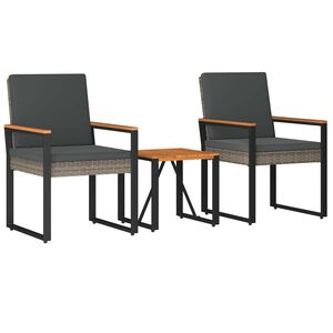 vidaXL Ensemble de meubles d'ext&eacute;rieur 3 pc Gris et Gris fonc&eacute;