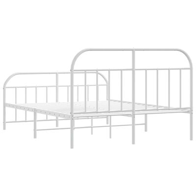 vidaXL Cadre de lit métal sans matelas et pied de lit blanc 180x200 cm