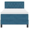 vidaXL Lit &agrave; ressorts avec matelas Bleu fonc&eacute; 90 x 200 cm Velours