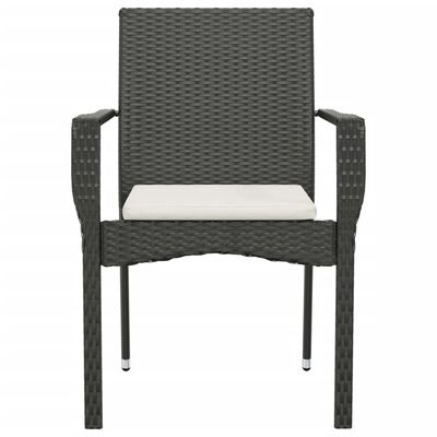 vidaXL Chaises de jardin lot de 2 avec coussins Résine tressée Noir