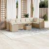 vidaXL Salon de jardin 11 pcs avec coussins beige r&eacute;sine tress&eacute;e
