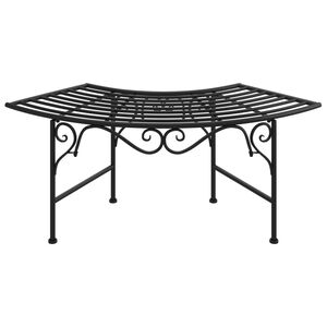 vidaXL Banc tour d'arbre 113 cm Noir Acier
