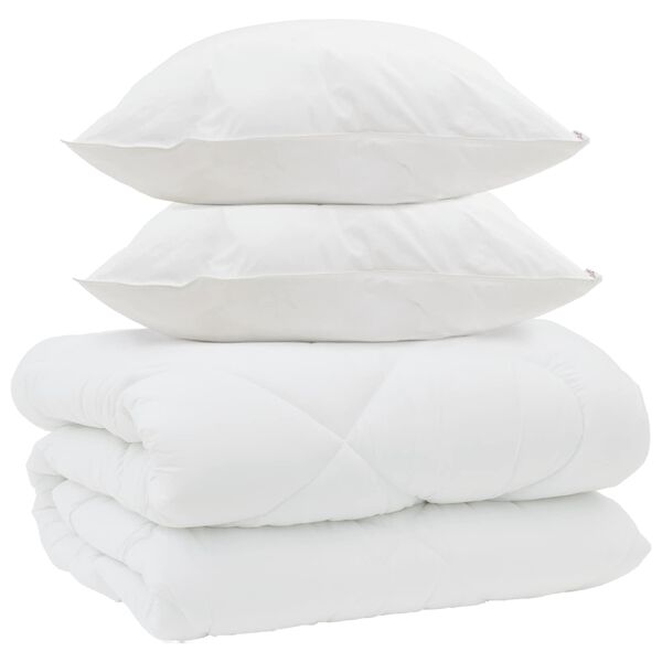 vidaXL Duvet d'hiver avec oreiller 3 pcs Blanc Microfibre