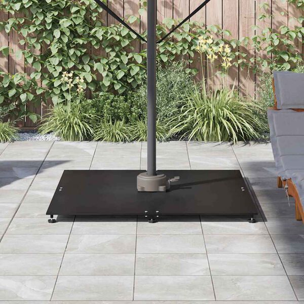 vidaXL Pied de parasol Noir 100 x 100 x 4 cm Acier