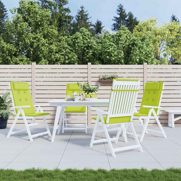 vidaXL Coussins de chaise à dossier haut lot de 4 vert vif