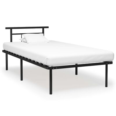 vidaXL Cadre de lit sans matelas noir métal 100x200 cm