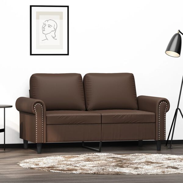 vidaXL Canap&eacute; &agrave; 2 places Marron 120 cm Similicuir