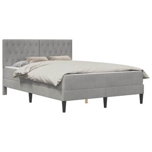 vidaXL Cadre de lit avec matelas Gris clair 140 x 200 cm Velours