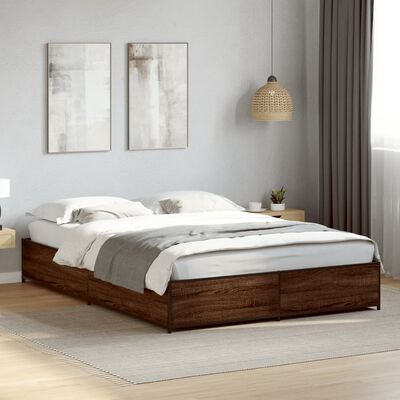 vidaXL Cadre de lit sans matelas chêne marron 135x190 cm