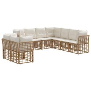 vidaXL Ensemble de canap&eacute;s d'ext&eacute;rieur Naturel Polyester