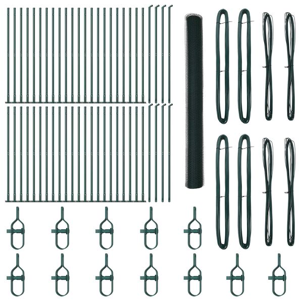 vidaXL Poteau de cl&ocirc;ture. Vert 100 x 1,6 m (treillis de 25 mm)