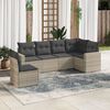 vidaXL Salon de jardin 6 pcs avec coussins gris clair r&eacute;sine tress&eacute;e