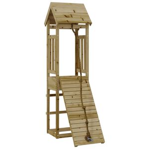 vidaXL Maisonnette de jeu avec mur d'escalade bois de pin impr&eacute;gn&eacute;