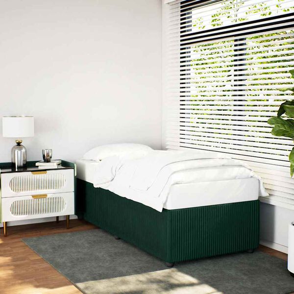 vidaXL Cadre de lit sans matelas vert foncé 90x200 cm velours