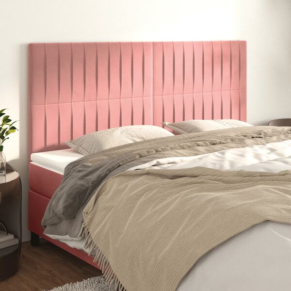 vidaXL T&ecirc;te de lit Rose 180x5x118/128 cm Velours