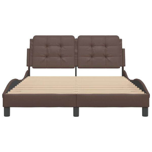 vidaXL Cadre de lit sans matelas Zadar marron 140x200 cm similicuir