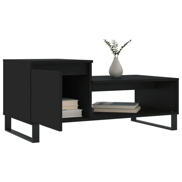 vidaXL Table basse Noir 100x50x45 cm Bois d'ing&eacute;nierie