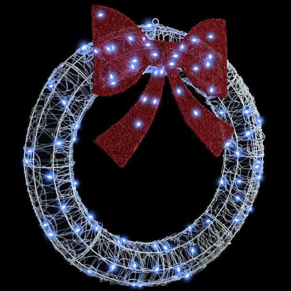 vidaXL Couronne avec 80 LED Blanc froid 92 x 9.5 x 92 cm Acrylique