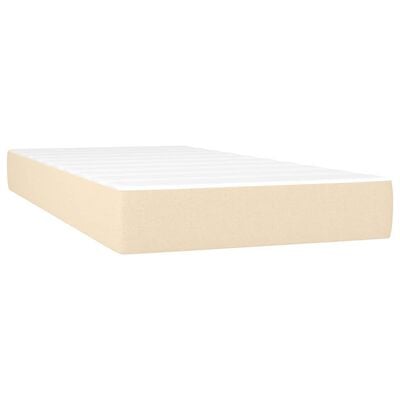 vidaXL Sommier à lattes de lit avec matelas crème 120x190 cm tissu