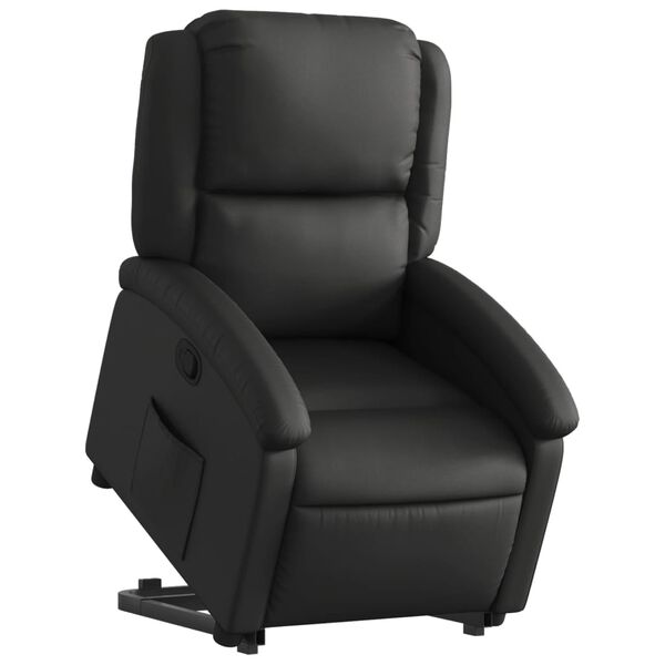 vidaXL Fauteuil inclinable noir cuir véritable