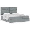 VidaXL Cadre de lit ottoman et matelas gris clair 160x200cm tissu