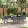 vidaXL Ensemble de salle &agrave; manger pour jardin avec coussin 7 pcs Gris