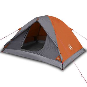 vidaXL Tente de camping &agrave; d&ocirc;me 3 personnes orange imperm&eacute;able