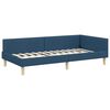 vidaXL Cadre de lit d'angle avec t&ecirc;te de lit Bleu 100 x 200 cm tissu