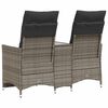 vidaXL Canap&eacute; de jardin inclinable 2 places avec table gris poly rotin