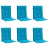vidaXL Coussins de chaise de jardin &agrave; dossier bas lot de 6 bleu