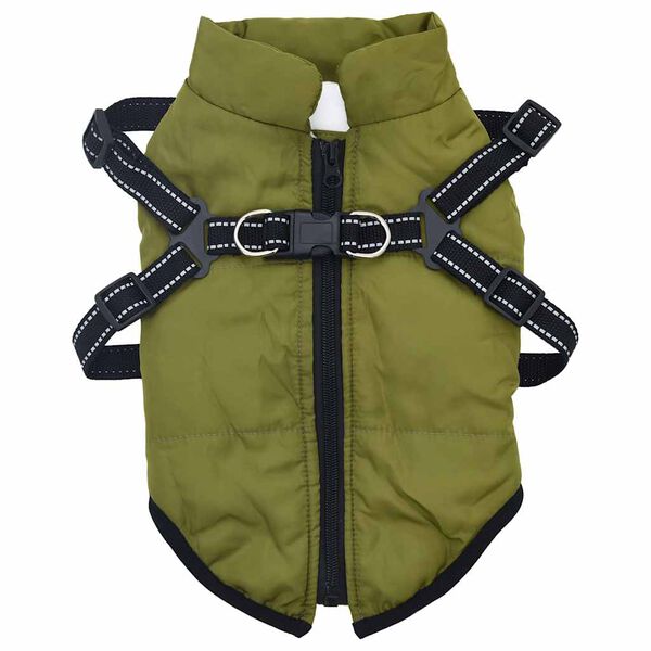 vidaXL Manteau pour chiens avec harnais imperm&eacute;able r&eacute;fl&eacute;chissant L28