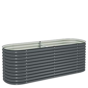 vidaXL Lit sur&eacute;lev&eacute; de jardin 240x80x81 cm Acier galvanis&eacute; Gris