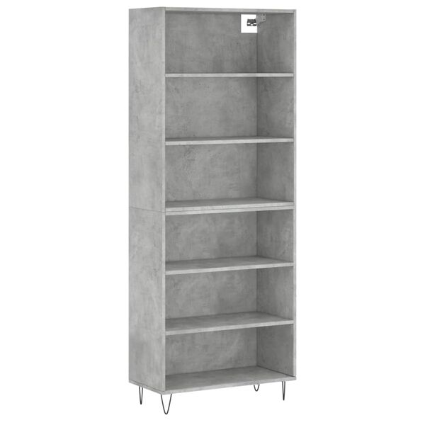 vidaXL Buffet gris b&eacute;ton 69,5x32,5x180 cm bois d'ing&eacute;nierie