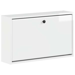 vidaXL Cabinet &agrave; chaussures mural BREDA 71 x 17 x 43 cm Blanc brillant