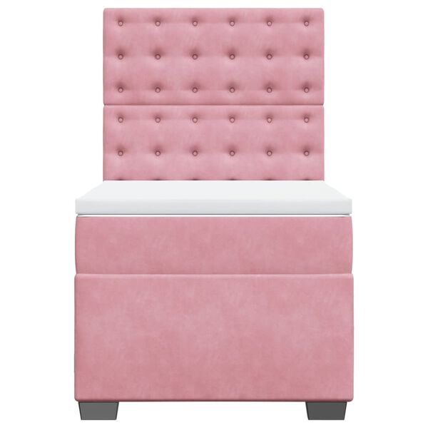 vidaXL Sommier &agrave; lattes de lit et matelas Rose 80x200 cm Velours