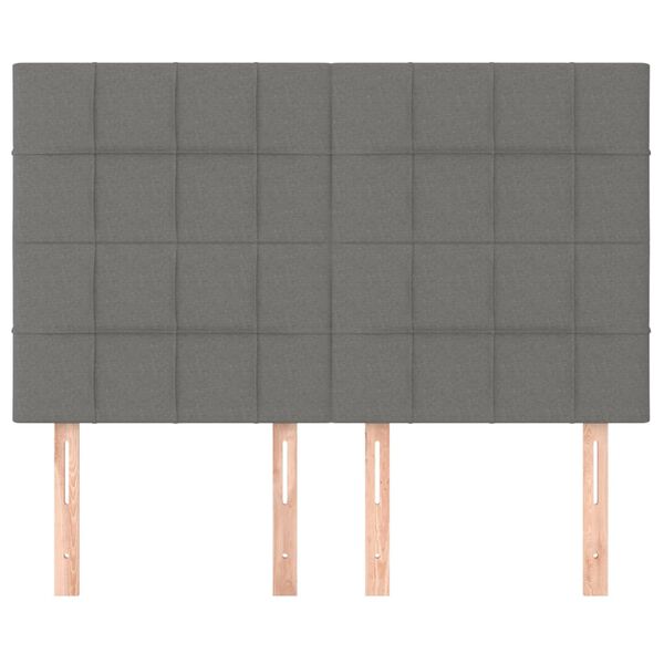 vidaXL T&ecirc;te de lit Gris fonc&eacute; 144 x 5 x 118/128 cm Tissu
