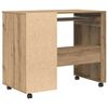vidaXL Bureau avec roues avec tiroir Ch&ecirc;ne artisanal 91 x 50 x 77 cm