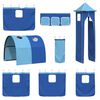 vidaXL Lit mezzanine pour enfants Blanc et Bleu 100 x 190 cm M&eacute;tал