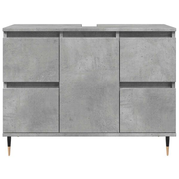 vidaXL Armoire salle de bain gris béton 80x33x60cm bois d'ingénierie