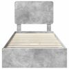 vidaXL Lit de Rangement Gris b&eacute;ton 75 x 190 cm Bois d'ing&eacute;nierie