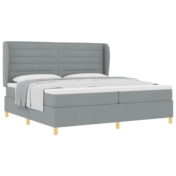 vidaXL Lit &agrave; ressorts avec matelas gris fonc&eacute; 90x190 cm Gris clair